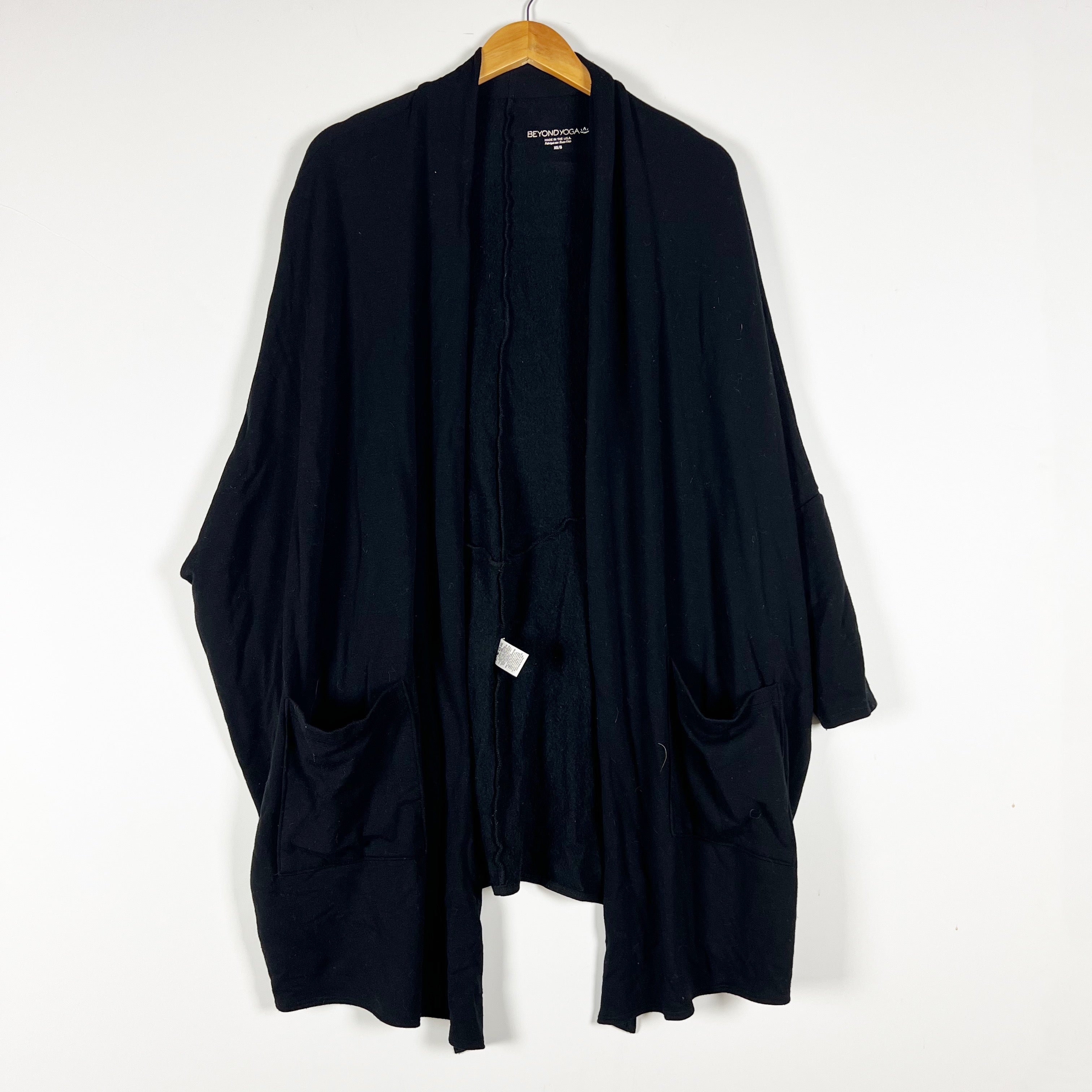 Beyond Yoga Women's Modal Ultra Soft Open Front Cardigan Sweater Black XS/S