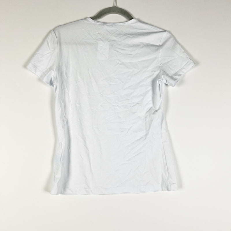 NEW J. McLaughlin Allie Cotton Modal Stretch Short Cap Sleeve Tee Shirt White S