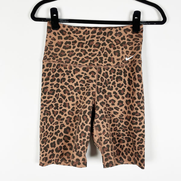 Nike Women's Dri-Fit Cheetah Leopard Animal Print Pattern Bike Athletic Shorts S