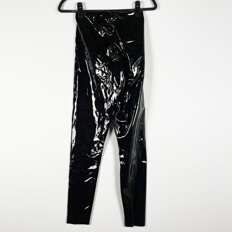 Commando Patent Leather Faux Vegan Shiny High Waisted Skinny Leggings Black