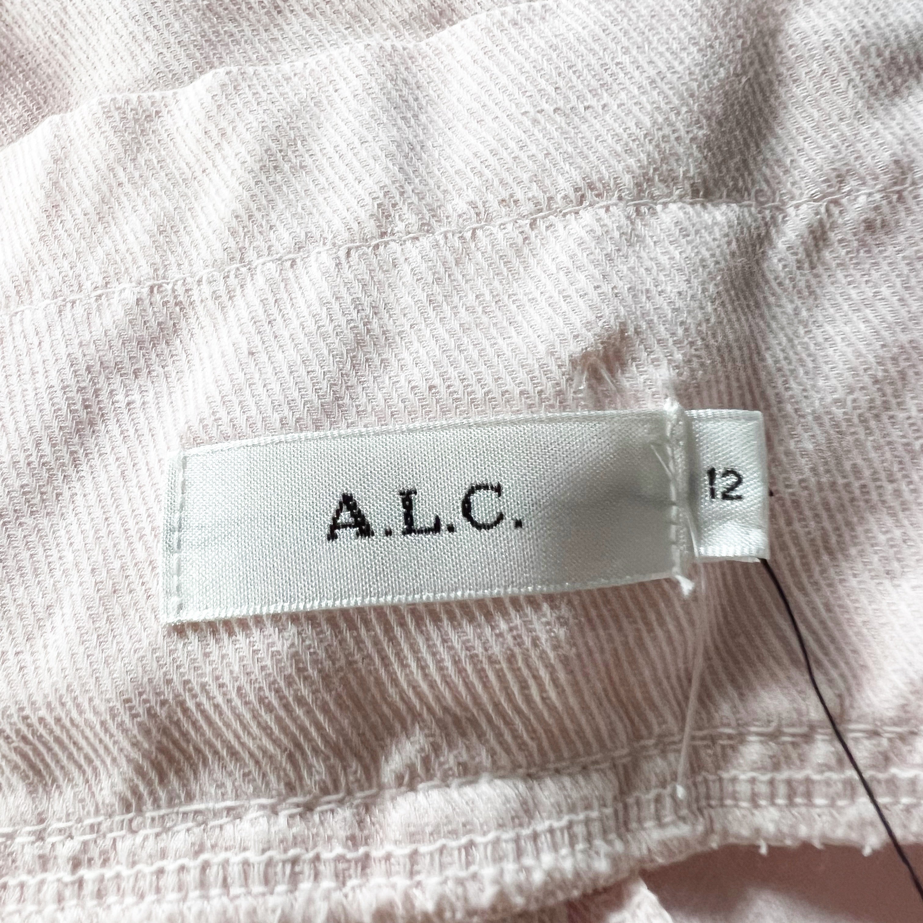 NEW A.L.C. Coburn Paperboy High Waisted Cotton Linen Cargo Fit Pants Morganite