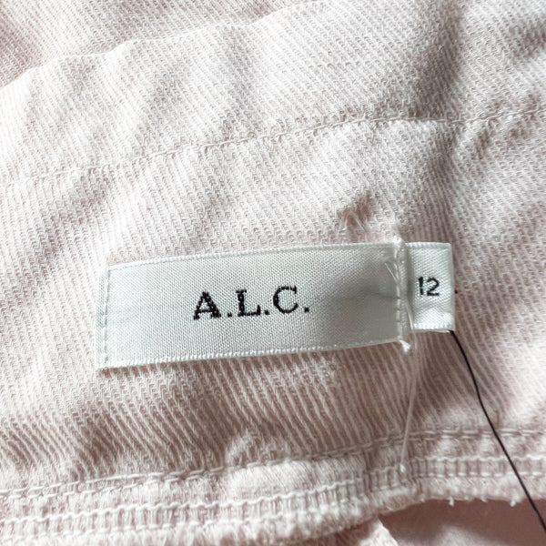 NEW A.L.C. Coburn Paperboy High Waisted Cotton Linen Cargo Fit Pants Morganite