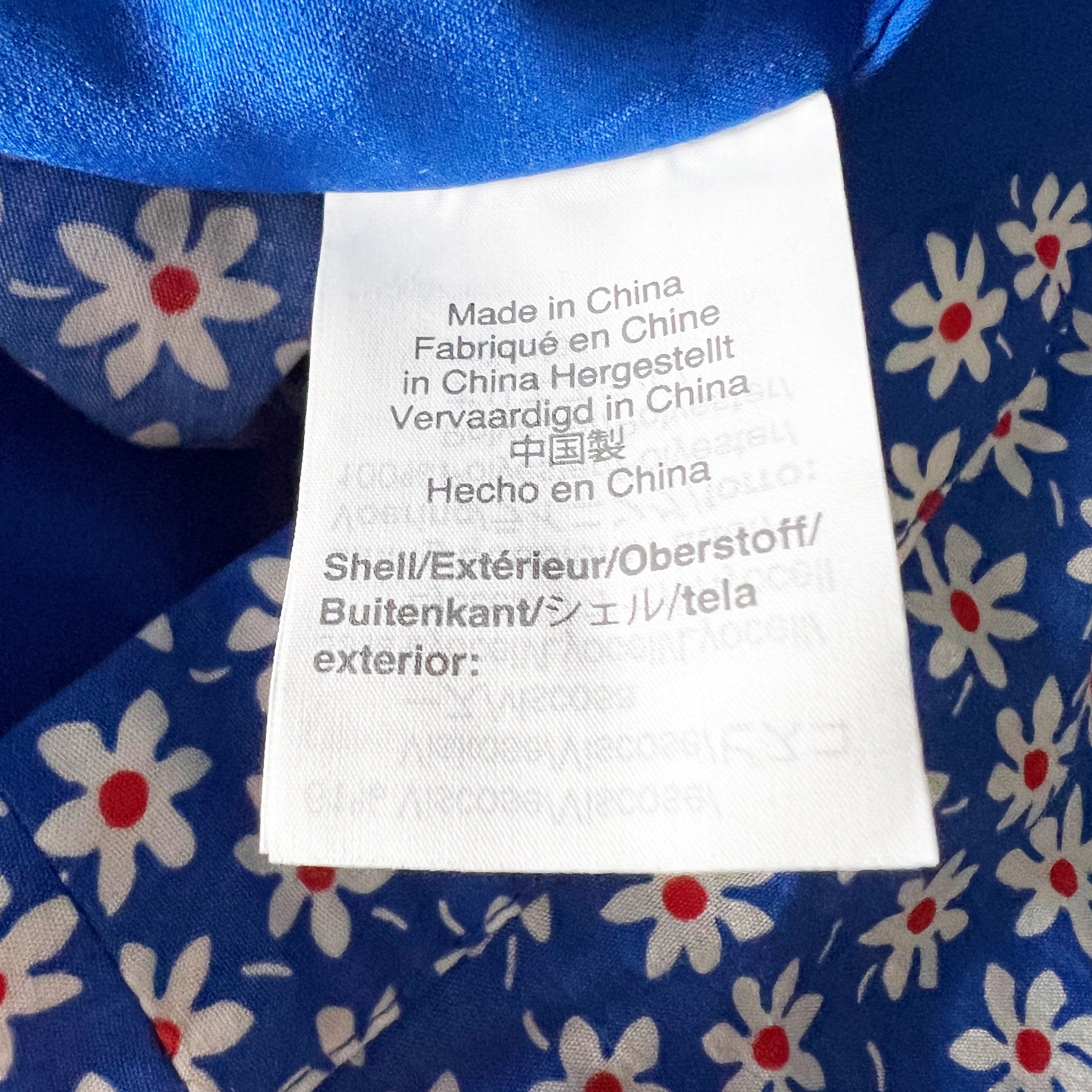 Madewell Women's Ruffle Edge Flirty Straight Skirt Mini Blue Daisy Floral Print