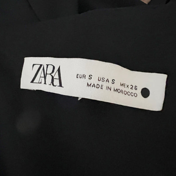Zara Women's Crepe Stretch Twisted One Shoulder Pullover Midi Sheath Dress Black