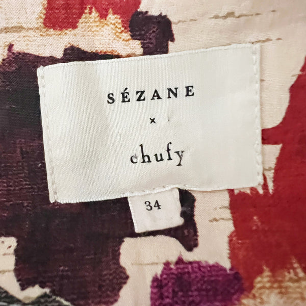 Sezane x Chufy Memories Of Romania Abstract Print Pattern Belted Jumpsuit 2
