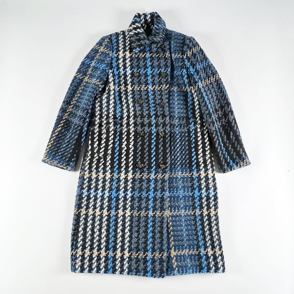 NEW Ann Taylor Plaid Textured Oversize Woven Double Breasted Pea Coat Jacket S