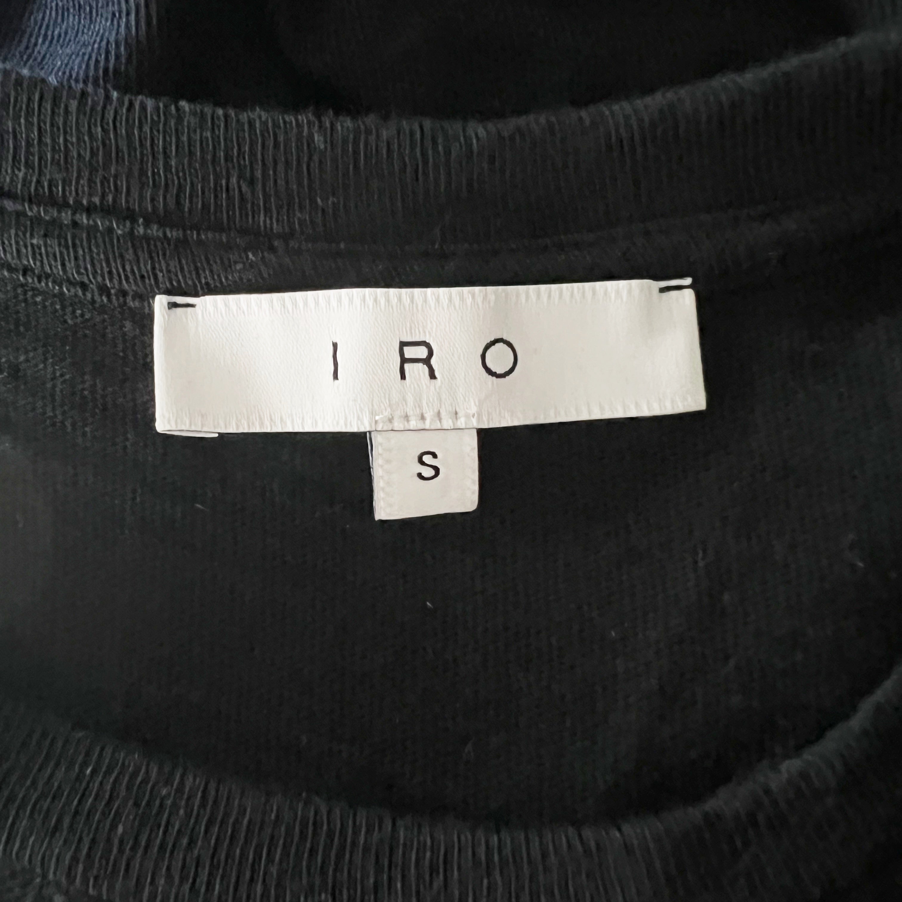 IRO Isabeli Cotton Knit Long Sleeve Twist Knot Detail Sweater Dress Black S