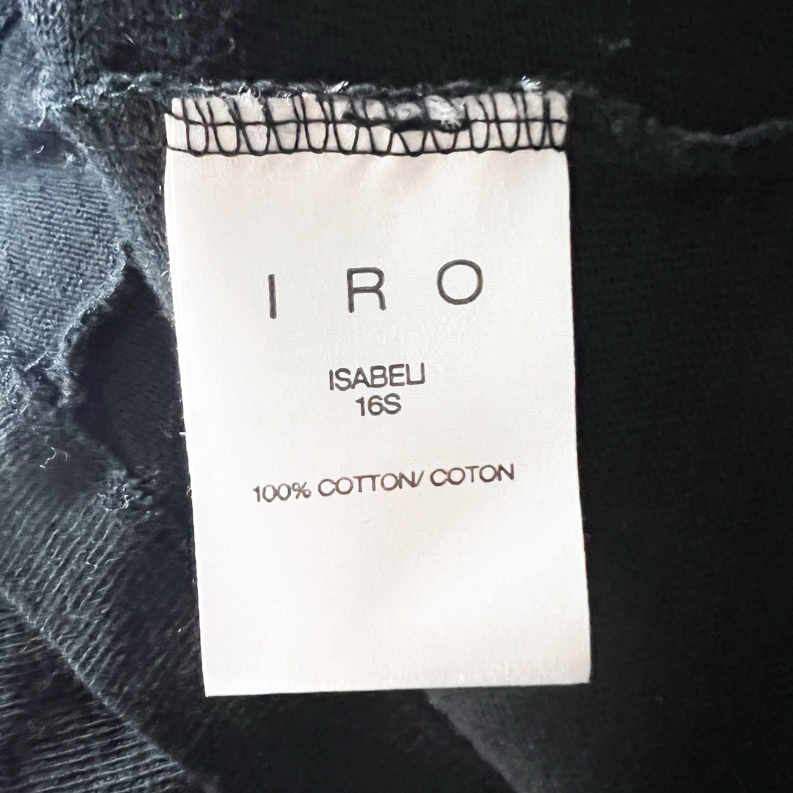 IRO Isabeli Cotton Knit Long Sleeve Twist Knot Detail Sweater Dress Black S
