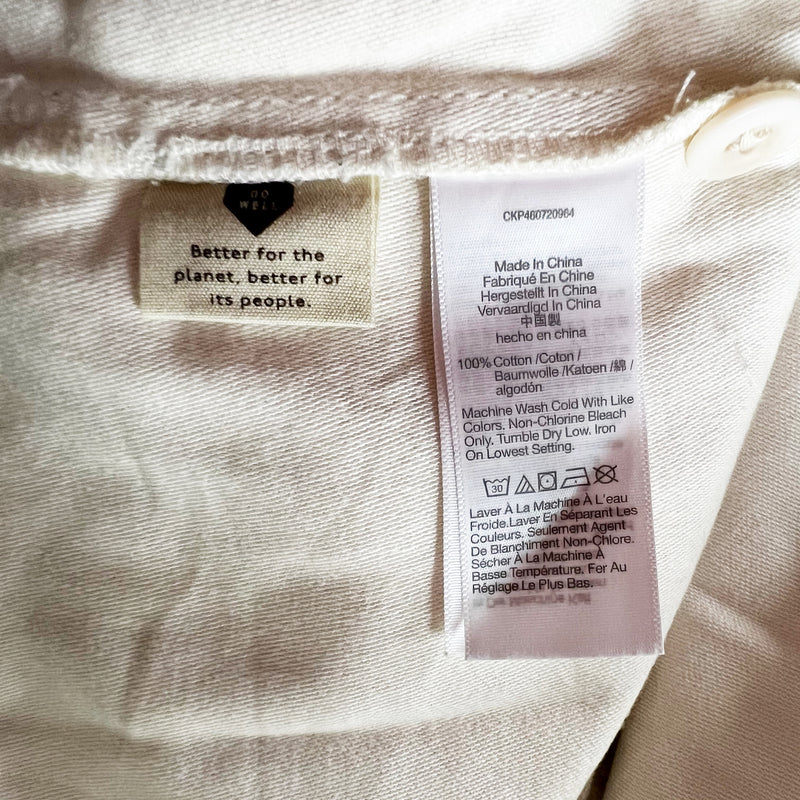 Madewell Women's Drakefield Collared Button Down Cotton Shirt Jacket Ecru M