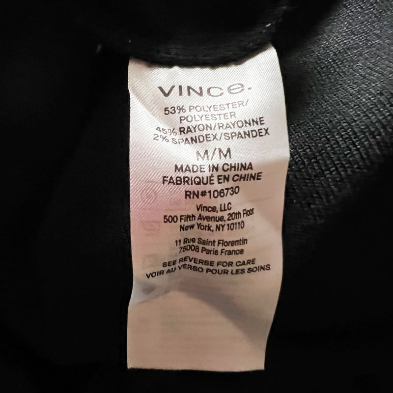 NEW Vince Twist Knot Detail Knit Stretch Long Sleeve Midi Sheath Dress Black M