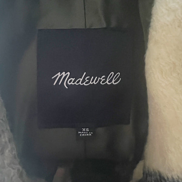 NEW Madewell Belrose Shirt-Jacket Wool Blend Collared Button Front Maran Plaid