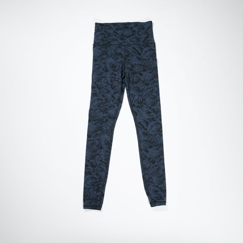 Athleta Elation Textured Tight Frosted Floral Black Blue High Rise Leggings Pant