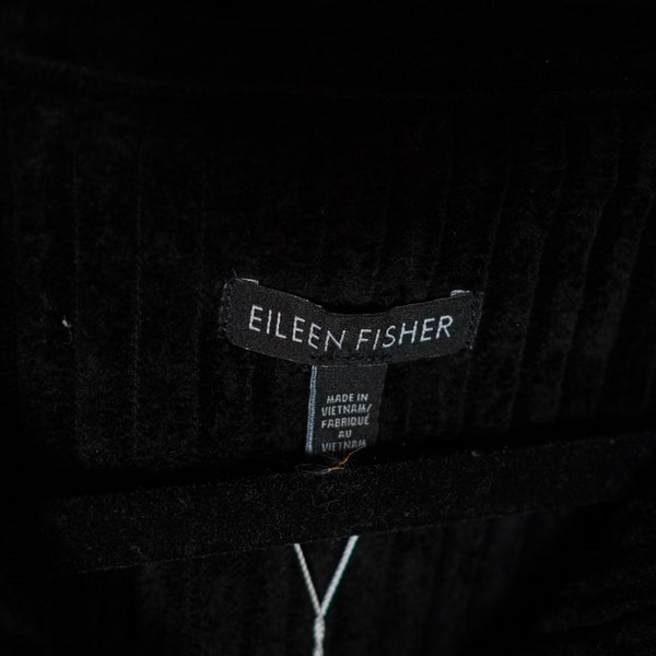 NEW Eileen Fisher Organic Cotton Corduroy Velvet Collared Button Front Coat M