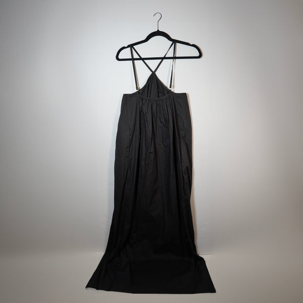 NEW Bird &amp; Knoll Cotton Poplin High Halterneck Sleeveless Pullover Maxi Dress S