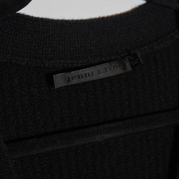 Jenni Kayne Cashmere Cocoon Stretch Knit Button Front Cardigan Sweater Black S