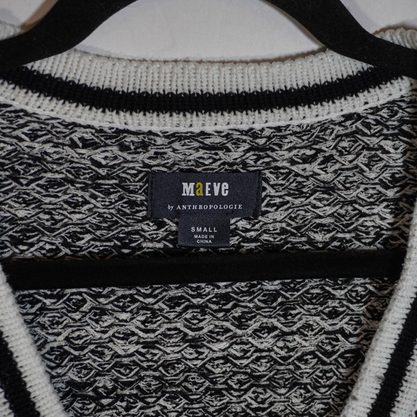 Maeve Anthropologie Tweed Boucle Cotton Stretch Knit Boyfriend Cardigan Sweater