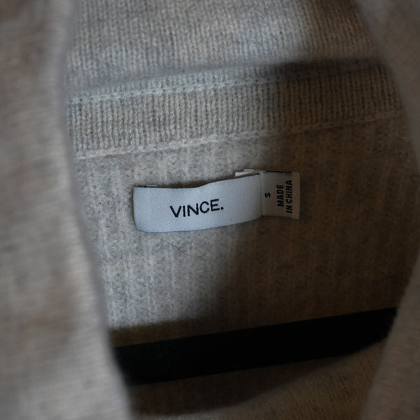 Vince Women's Wool Cashmere Knit Stretch Round Hem Side Zipper Pullover Sweater
