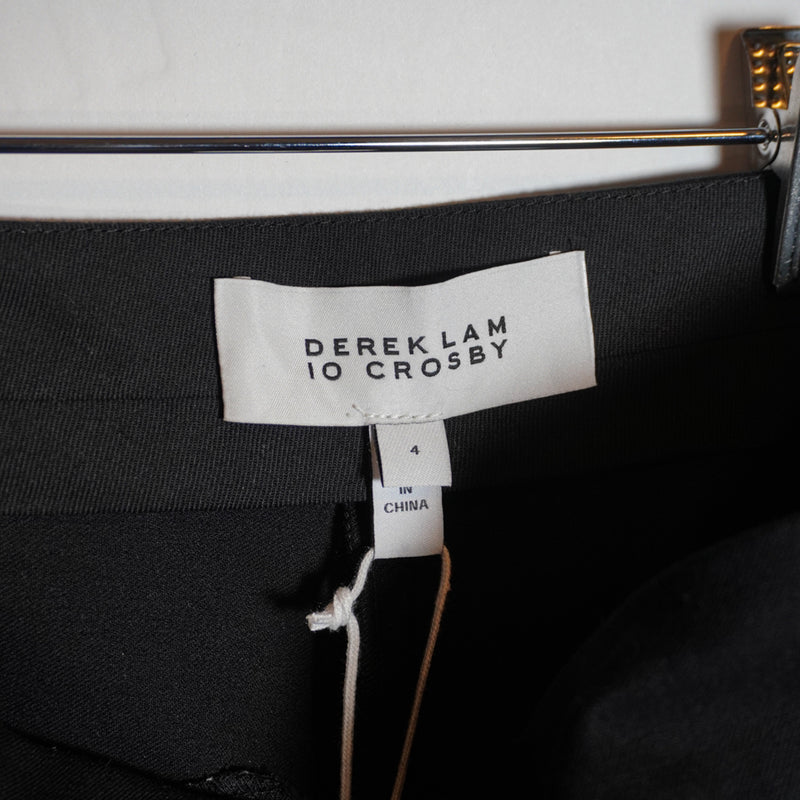 NEW Derek Lam 10 Crosby Van Zip Cuff Cropped Ponte Stretch Black Pants 4