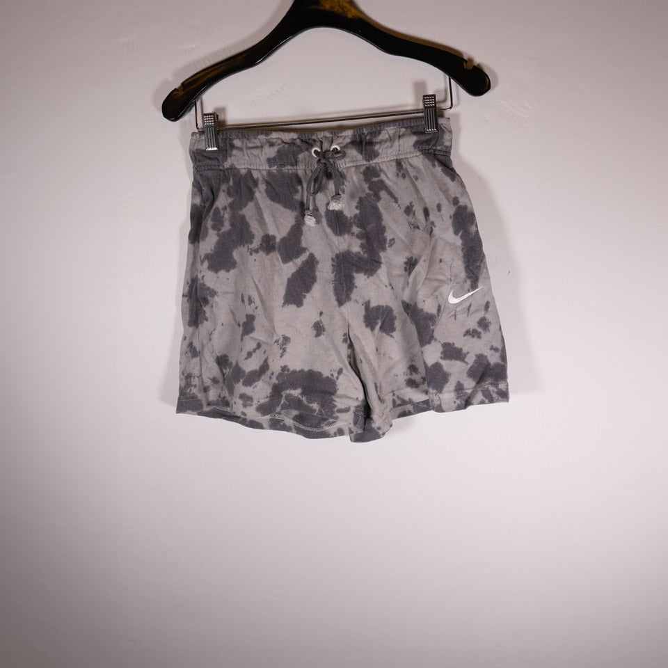 Nike Women's Cotton Terry Gray Tie Dye Abstract Mini Casual Lounge Shorts XS