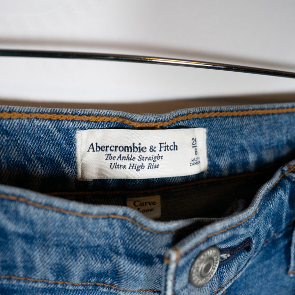 NEW Abercrombie & Fitch The Ankle Straight Ultra High Rise Curve Love Jeans 8R