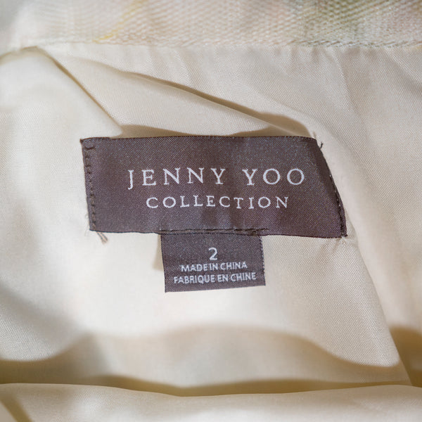 Jenny Yoo Collection Watercolor Floral Flower Print Pattern Tulle Mesh Skirt 2