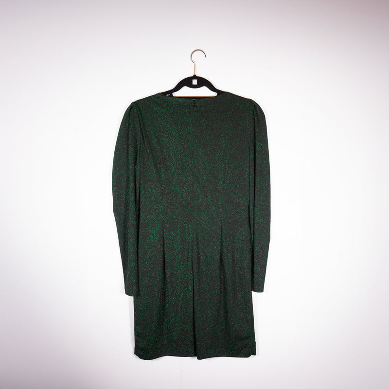 Aidan Mattox Green Sparkle Metallic Ruched Bodycon Pullover Mini Dress 8