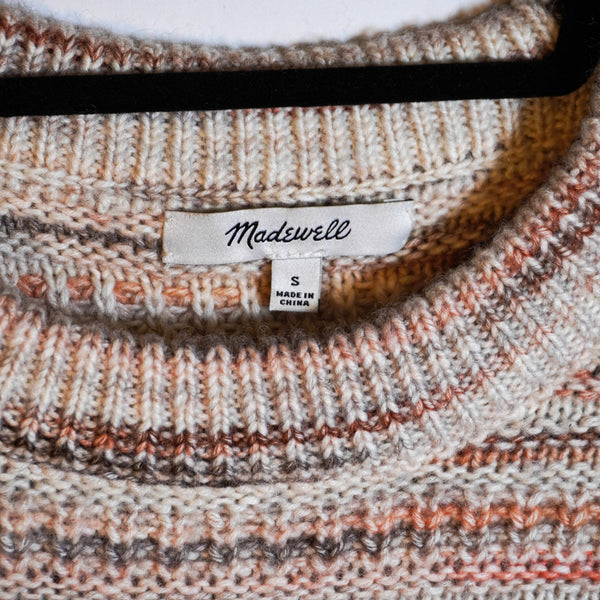 Madewell Space Dyed Canton Organic Cotton Wool Knit Mock Neck Pullover Sweater S