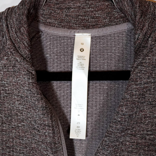 Lululemon Engineered Warmth Half-Zip Chrome Lunar Rock Black Pullover Sweater 10