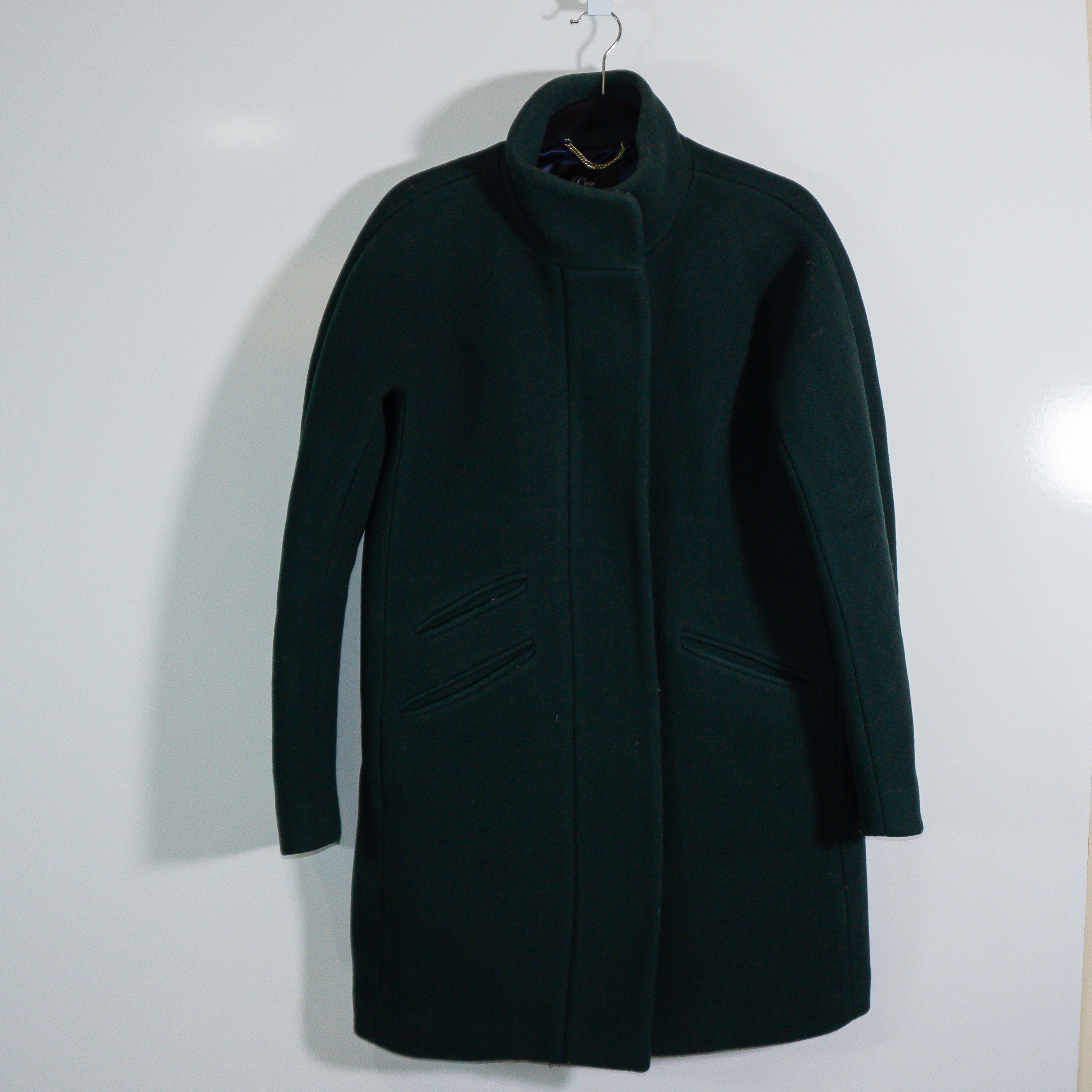 J. Crew Italian Stadium Cloth Nello Gori Wool Cocoon Peacoat Jacket Green 4