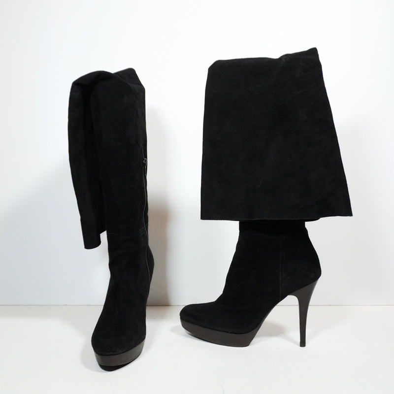 Stuart Weitzman Genuine Suede Leather Over The Knee Platform Stiletto Heel Boots