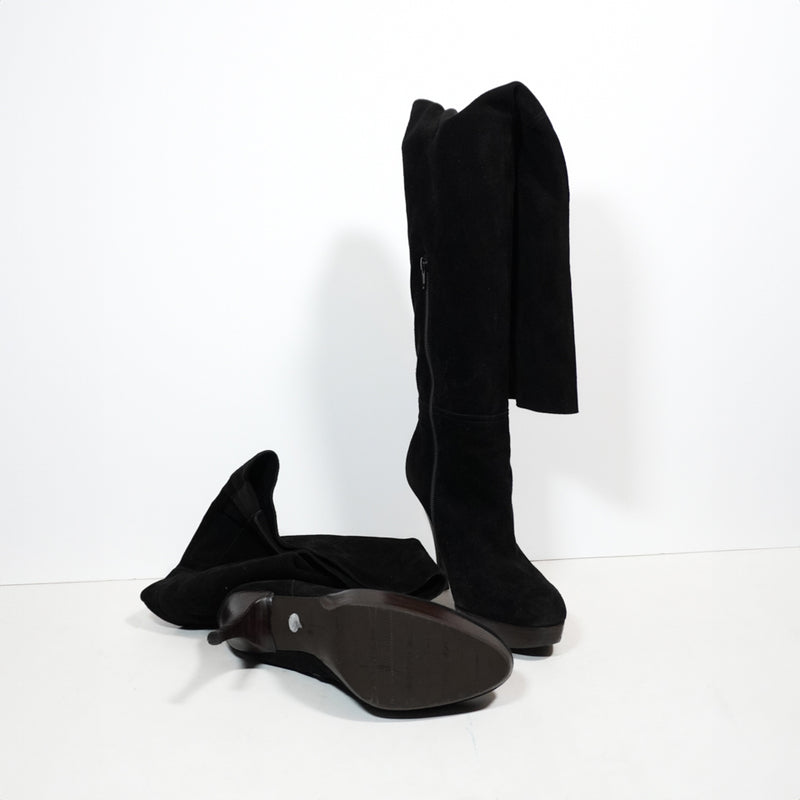 Stuart Weitzman Genuine Suede Leather Over The Knee Platform Stiletto Heel Boots