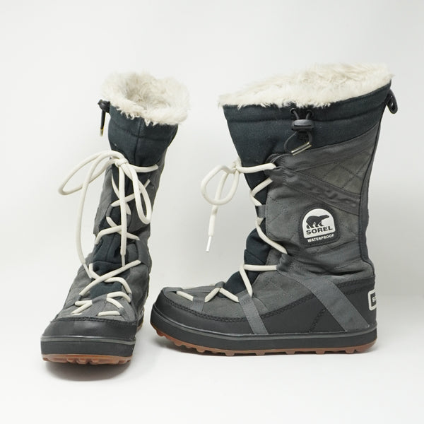 Sorel Women's Glacy Explorer Lace Up Snow Winter Waterproof Boots Gray 8.5