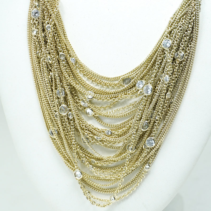 Kendra Scott Anastasia Multi Gold Chain Layering Crystal Jewel Necklace