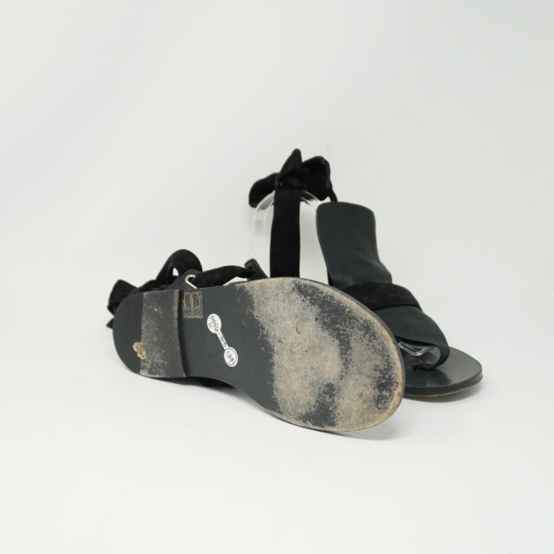 Rag &amp; Bone Mara Genuine Leather Suede Ankle Strap Flat Gladiator Sandals Shoes 8
