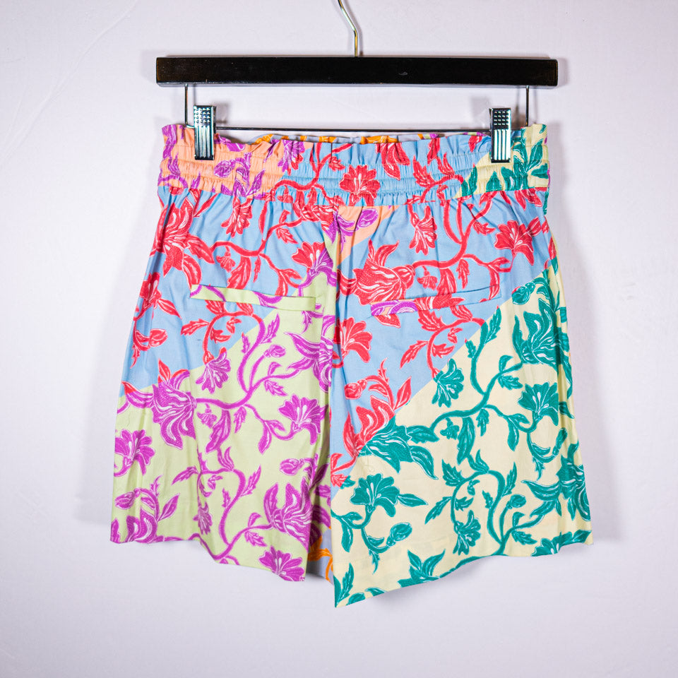 NEW Derek Lam 10 Crosby Belen Floral Print Cotton Poplin Paperbag Mini Shorts 6