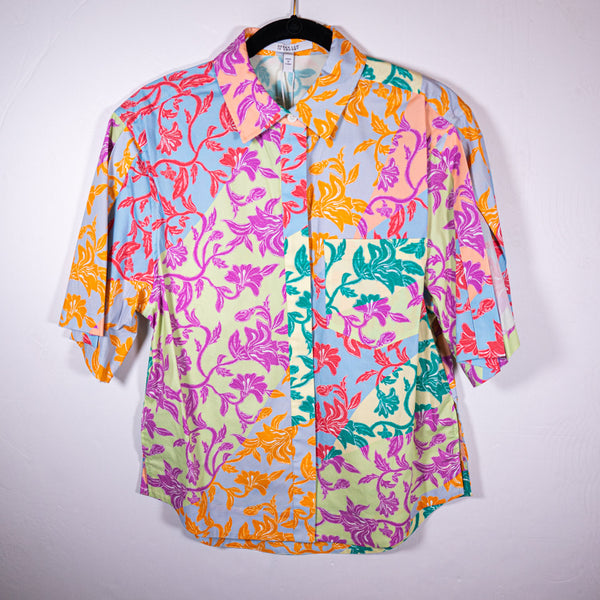 NEW Derek Lam 10 Crosby Keaton Floral Printed Button Front Shirt Blouse Top 8