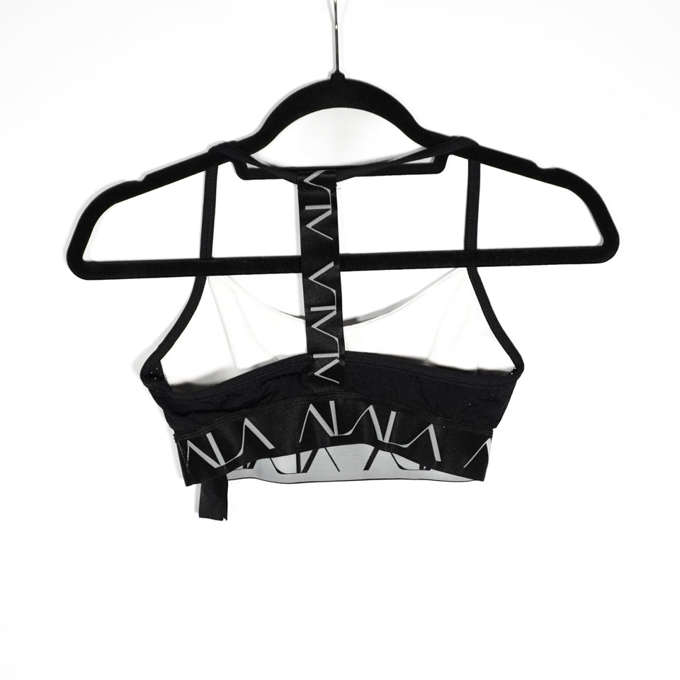 Alala Crest T-Back Cami Athletic Work Out White Black Logo Sports Bra Small