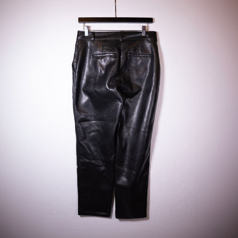 Babaton Aritzia Command Faux Vegan Leather Mid Rise Ankle Crop Trouser Pants 4