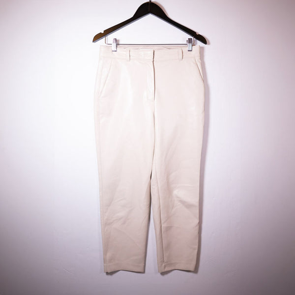 Babaton Aritzia Command Faux Vegan Leather Mid Rise Ankle Crop Trouser Pants 6