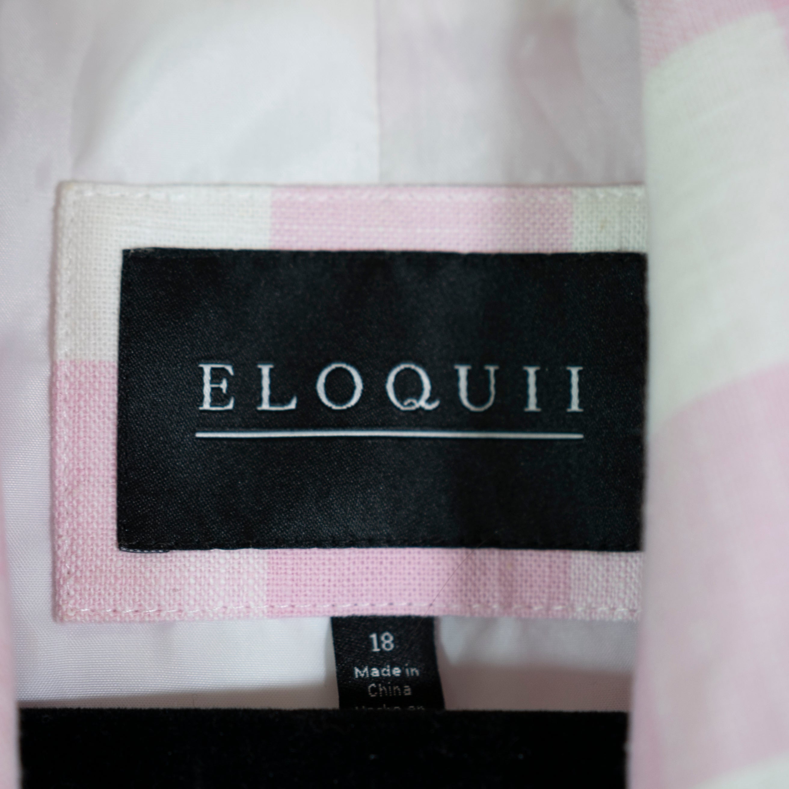 Eloquii Women's Oversized Pink White Plaid Gingham Blazer Jacket 18