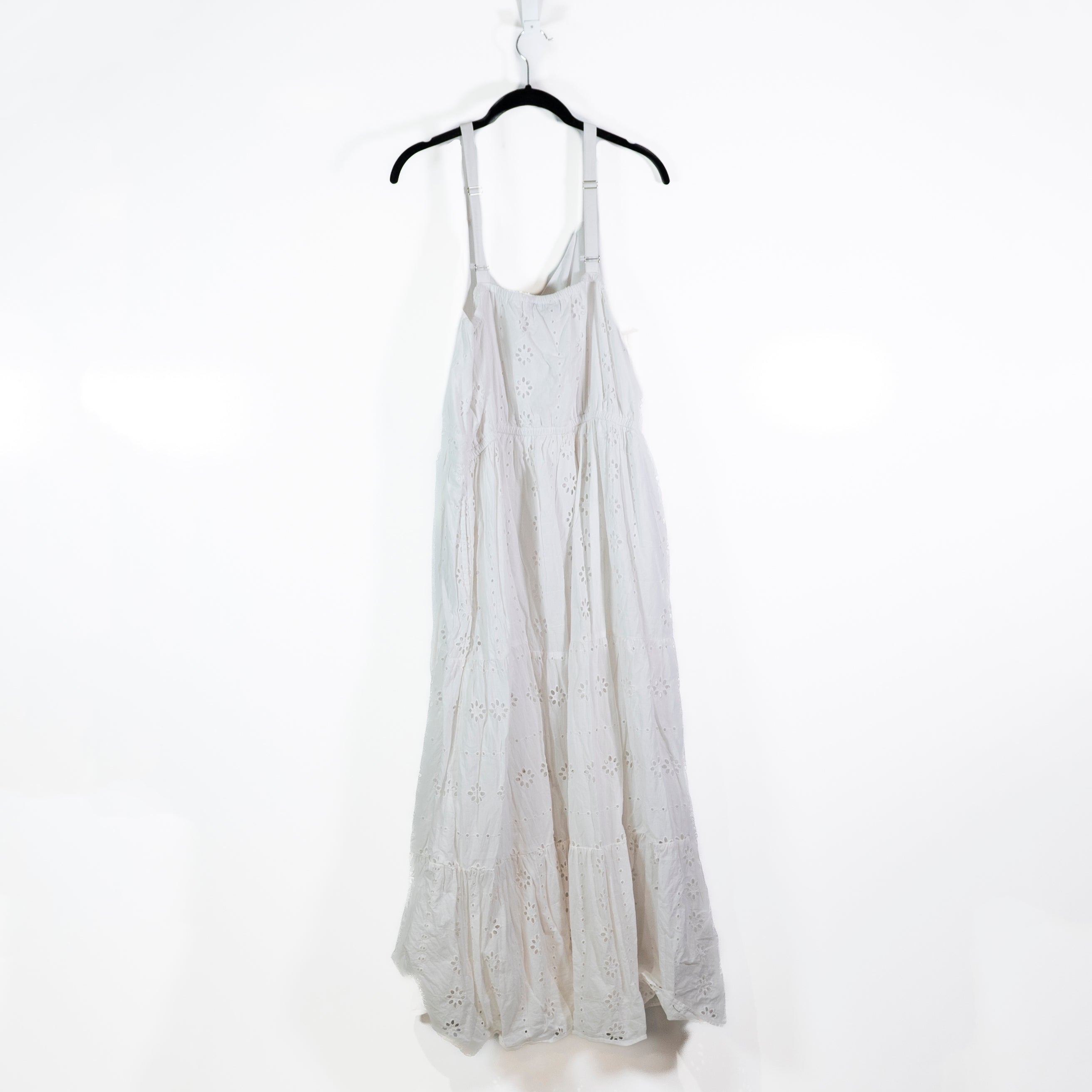 Lane Bryant Women's Cotton Allover Eyelet Lace Tiered Maxi Dress White 20