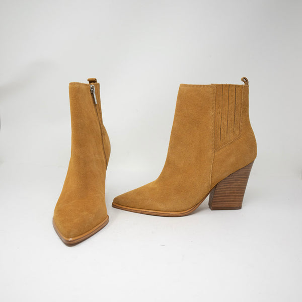 NEW Marc Fisher Mariel Genuine Suede Leather Heeled Ankle Western Booties Shoes