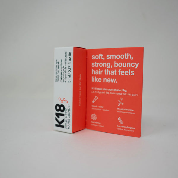 NEW K18 Leave In Molecular Repair Moisturizing Hair Mask 5 ml 0.17 fl oz