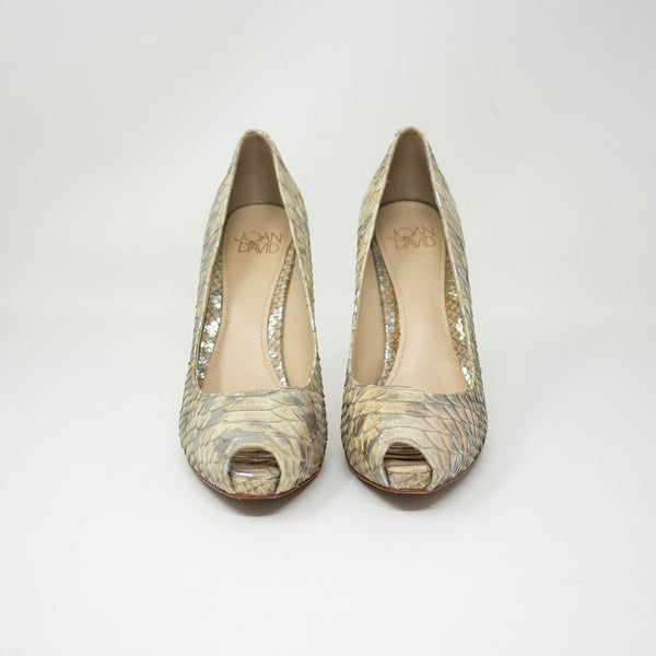 Joan & David Dafelicita Genuine leather Metallic Snake Python Embossed High Heel