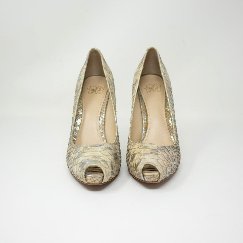 Joan & David Dafelicita Genuine leather Metallic Snake Python Embossed High Heel