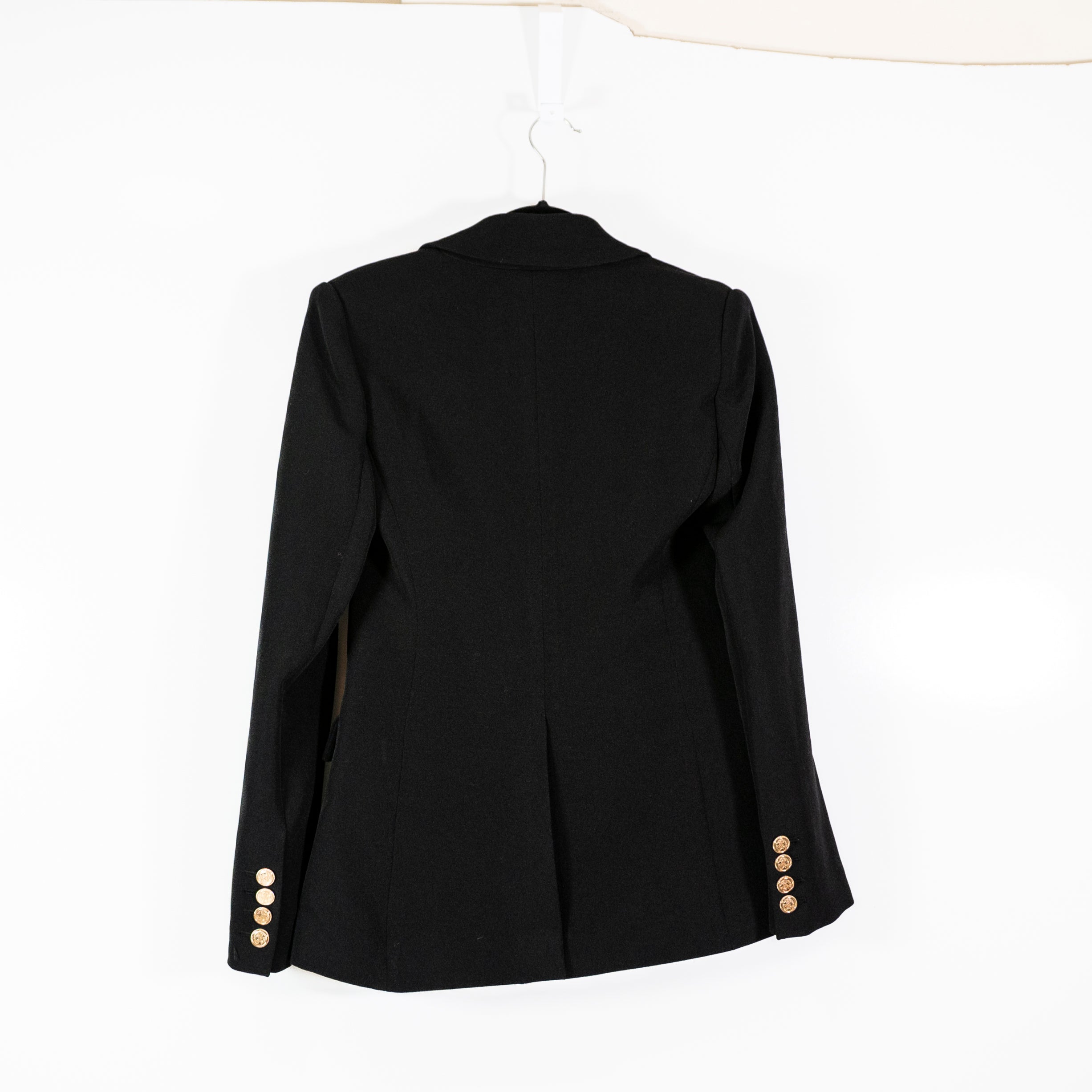 NEW Toccin Genevieve Single Button Structured Blazer Jacket Jet Black Gold 2