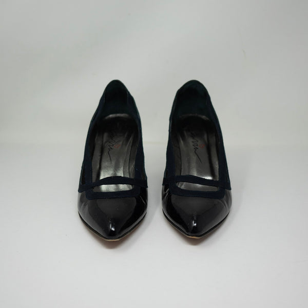 Lanvin Made In Italy Patent leather Grosgrain Ribbon Trim Pointed Toe High Heels