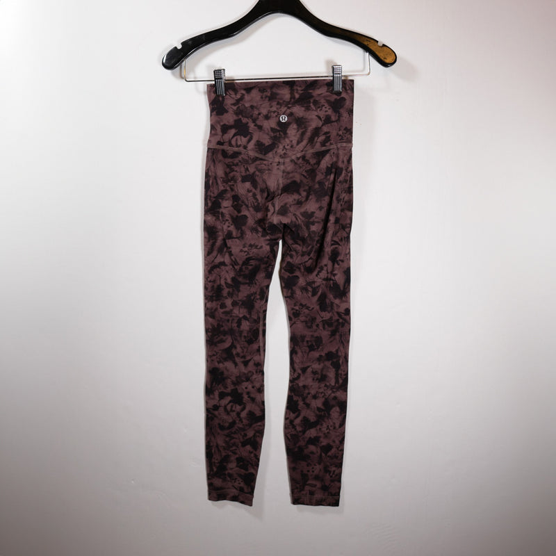 Lululemon Women's Align Pant II 25" Inseam Mini Dusk Floral Antique Bark Black 2