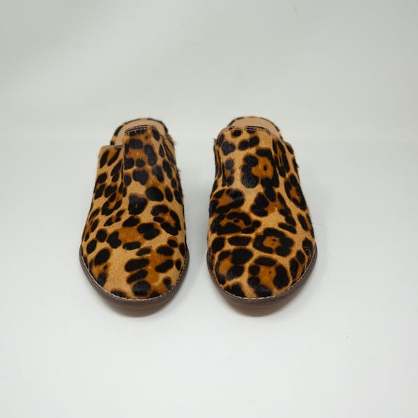 NEW Madewell The Harper Mule Leopard Cheetah Animal Calf Hair Heels Shoes 8