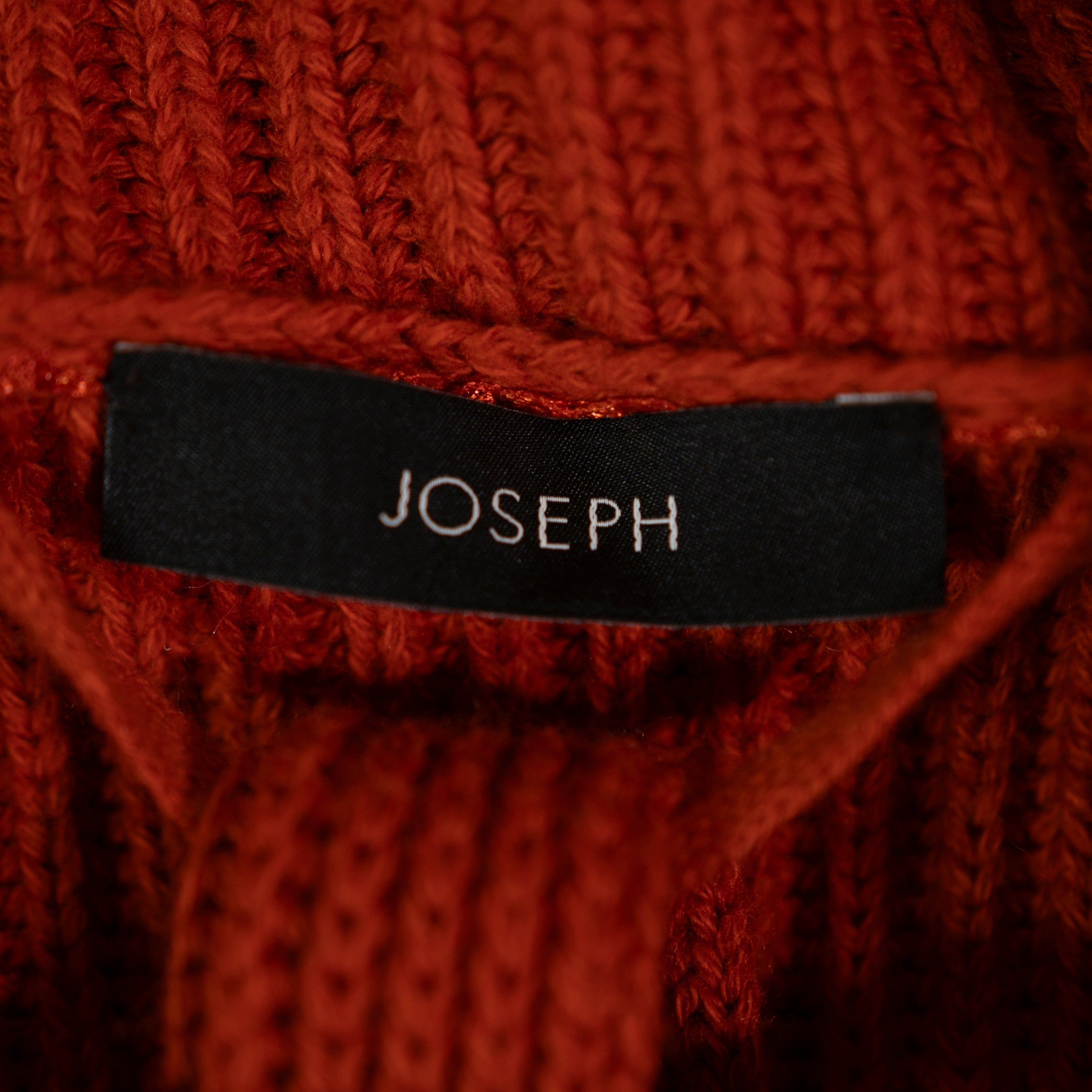 NEW Joseph Coat Luxe Cardigan Cotton Wool Cashmere Sweater Knit Rooibos Orange S